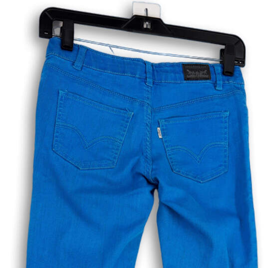 Womens Blue Denim Medium Wash Pockets Stretch Skinny Leg Jeans Size 14 image number 4