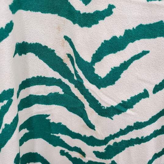 Reformation WM's Green & Ivory Animal Print Blouse Size SM image number 4