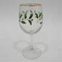 Lenox Holiday Goblet Set Of 4 Holly Leaf Berry Print Wine Glasses IOB Gold Rim image number 4