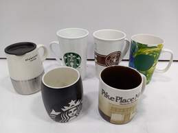 Bundle of 6 Assorted Starbucks Ceramic Coffee Mugs & Travel Mug