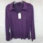 Wm Universal Standard Polo Long Sleeve Shirt Purple Sz S W/Tags image number 1