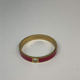 Designer Kate Spade Gold-Tone Pink Enamel Round Hinged Bangle Bracelet alternative image