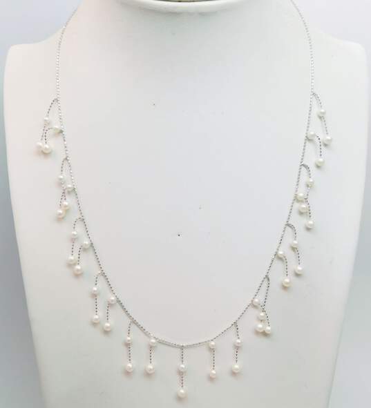 Chunky Faux Pearl & Gold Accent Necklace