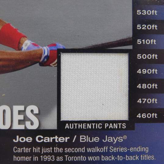 2002 Joe Carter Upper Deck Piece of History Jersey Tape Measure Heroes image number 3