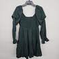 Green Ruched Bust Puff Long Sleeve Dress image number 1