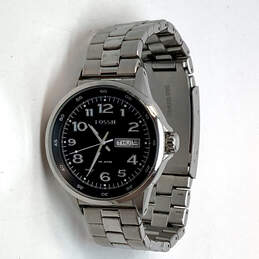 Designer Fossil Maddox AM4332 Silver-Tone Round Stainless Steel Wristwatch
