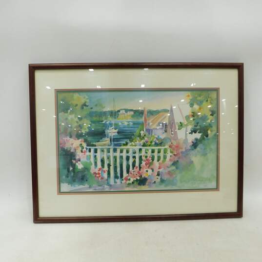 Betty Anglin Smith Artist Signed Numbered Vintage Seascape Cityscape Art Print image number 1