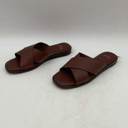 J. Crew Womens Brown Leather Open Toe Cross-Strap Slip-On Sandals Size 6 alternative image