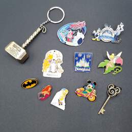 Disney, Warner Bros, Marvel, and DC Collectors Pins, Charm, and keychain Bundle