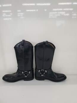 Hispar Men black Leather Motorcycle Boots Size-10 alternative image