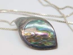 2 - 925 Sterling Silver Abalone Pendant Necklaces alternative image