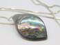 2 - 925 Sterling Silver Abalone Pendant Necklaces image number 2