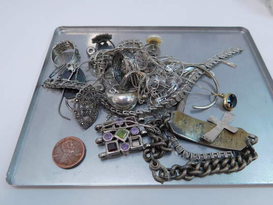 153.9g Silver Scrap Jewelry image number 5