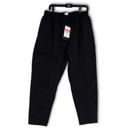 NWT Mens Black Elastic Waist Tapered Leg Standard Fit Track Pants Size L