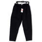 NWT Mens Black Elastic Waist Tapered Leg Standard Fit Track Pants Size L image number 1