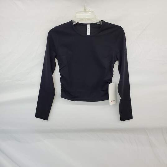 Lululemon Black All It Takes Long Sleeve Ribbed Nulu Top WM Size 6 NWT image number 1