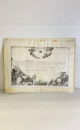 Society Cincinnati Historical Document Blank Print Revolutionary War