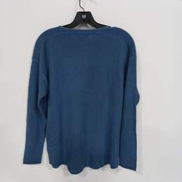 Orvis Blue Quarter Button 100% Cashmere Sweater Size M alternative image