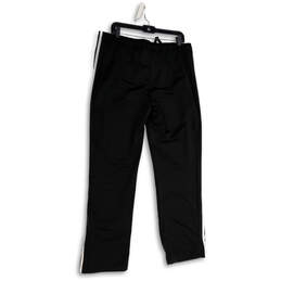 NWT Womens Black White Striped Elastic Waist Straight Leg Track Pants Sz XL alternative image