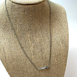 Designer Kendra Scott Silver-Tone Rhinestones Leanor Pendant Necklace
