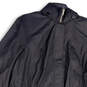 Mens Black Mock Neck Pockets Long Sleeve Full-Zip Rain Jacket Sz 1X 16W-18W image number 3