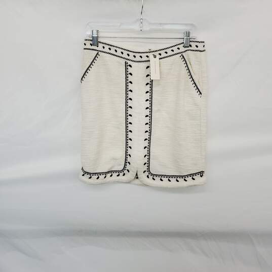 Dolan White & Black Cotton Blend Lined Knit Skirt WM Size S NWT image number 1