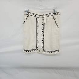 Dolan White & Black Cotton Blend Lined Knit Skirt WM Size S NWT