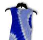 NWT Womens Blue Tie Dye Sleeveless Ruched Pullover Blouse Top Size Medium image number 4
