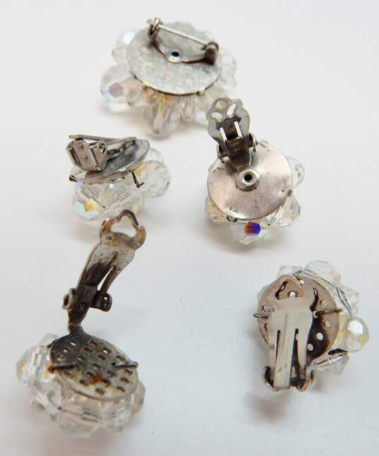 Vintage Aurora Borealis Silver Tone Necklaces, Clip On Earrings & Brooch 89.7g image number 4