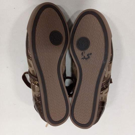 Michael Kors Women's Brown Monogram Leather/Textile Shoes Size 5M image number 5