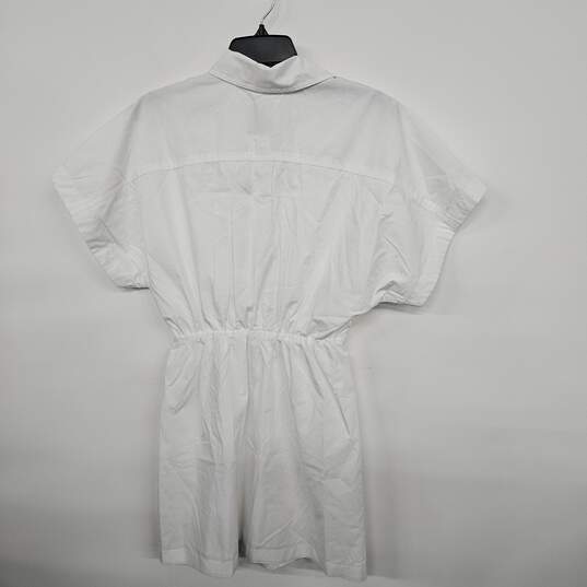 Abercrombie & Fitch White Button Up Collared Short Sleeve Shirt Dress image number 2