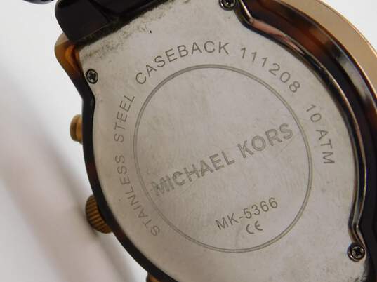 Ladies Michael Kors MK5366 Classic Tortoise Shell Chronograph Quartz Watch 96.0g image number 5