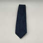 Mens Blue Striped Silk Adjustable Keeper Loop Formal Pointed Neck Tie image number 1