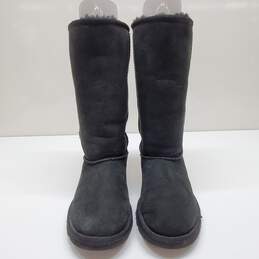 UGG Women's Classic Tall II Suede Black Boots Size 5 alternative image