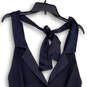 Womens Black Notch Lapel Sleeveless Front Button One-Piece Romper Size 4 image number 1