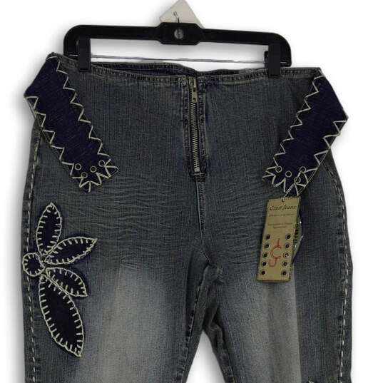 NWT Womens Navy Blue Denim Medium Wash Pockets Straight Leg Jeans Size 22W image number 3