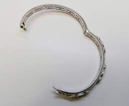 Judith Ripka Sterling Silver Amethyst & CZ Hinged Cable Cuff Bracelet 30.6g alternative image