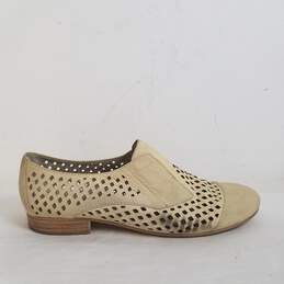 Franco Sarto Anderson Women's Size 7.5M Loafer Perforated Beige Nubuck