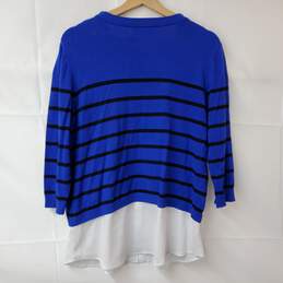 Karl Lagerfeld Paris Pullover Long Sleeve Blue Sweater Shirt Women's MD alternative image