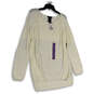 NWT Womens White Knitted Long Sleeve Round Neck Pullover Sweater Size XXL image number 1