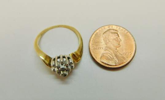 Vintage 14K Yellow Gold 0.21 CTTW Diamond Cluster Ring for Repair 3.2g image number 4