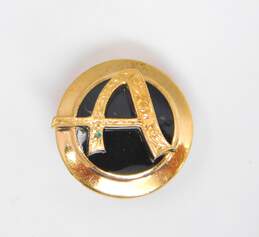 Vintage 10K Yellow Gold A Initial Onyx Pin 3.2g alternative image