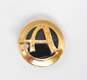 Vintage 10K Yellow Gold A Initial Onyx Pin 3.2g image number 2