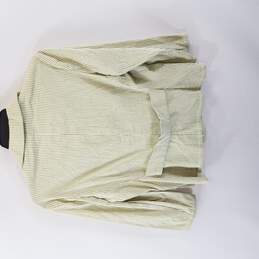 Studio M Women Green White Striped Button Up Blazer Jacket S alternative image
