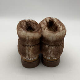 Womens Brown Leather Round Toe Classic Faux Fur Shearling Boots Size 9 alternative image