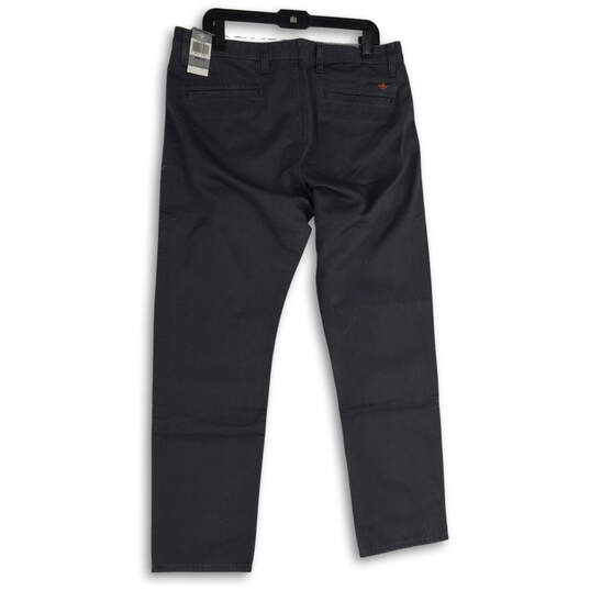 NWT Men's Blue Gray Flat Front Pockets Straight Leg Chino Pants Size 36/32 image number 2