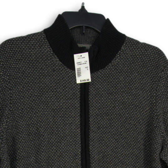 NWT Mens Gray Knit Reserve Cuffed Long Sleeve Full-Zip Bomber Jacket Size L image number 3
