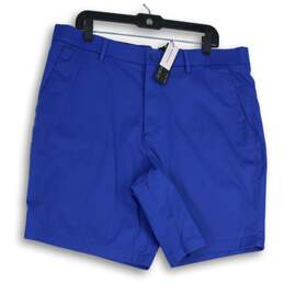 NWT Banana Republic Mens Blue Core Temp Flat Front Chino Shorts Size 38