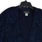 NWT Alex Evenings Womens Blue Printed Long Sleeve Open Front Jacket Size 24 image number 3