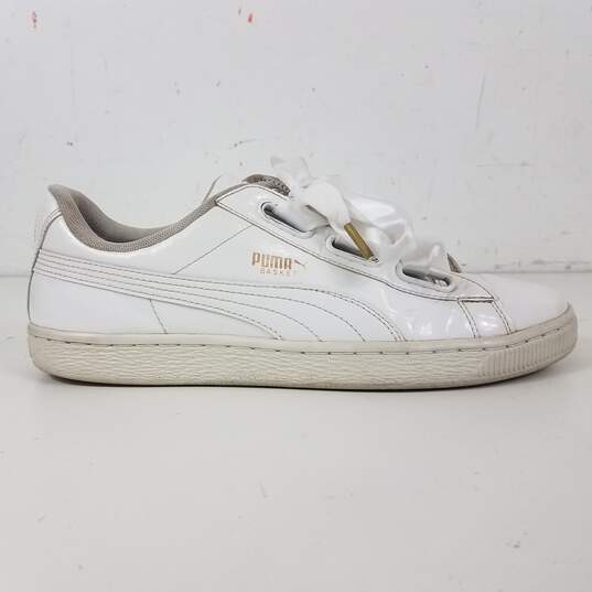 Buy the Puma Basket Heart Trainers Sneakers White Women's 10 (363073-02) GoodwillFinds
